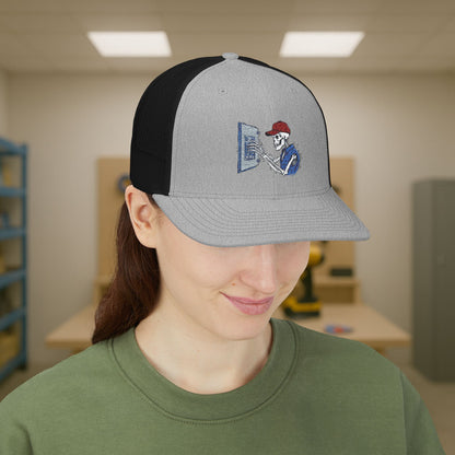 Embroidered Skeleton Electrician Panel Work hat, Electrician cap
