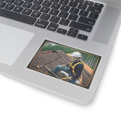 Roofer Skeleton Sticker, Roofing Pride Hardhat Stickers