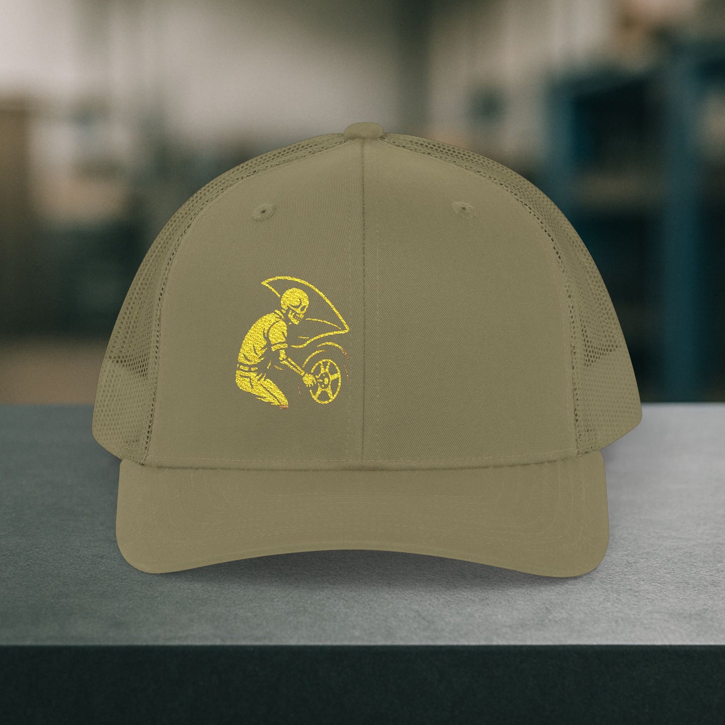 Embroidered Skeleton Auto Technician hat, Automotive Technician cap