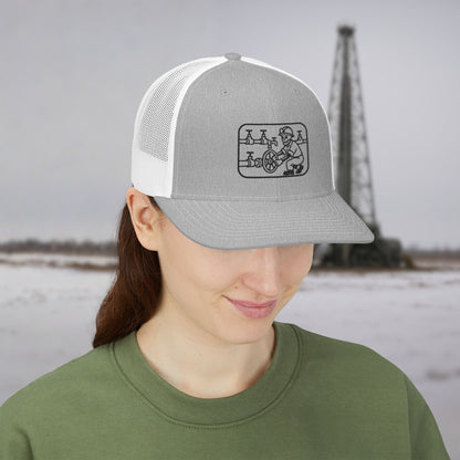 Skeleton Motorhand Valve Work Hat, Oilfield Motorhand Cap