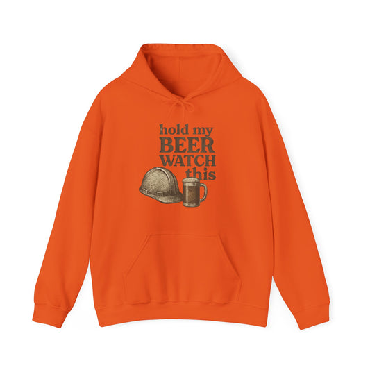 'Hold My Beer, Watch This' Men's Hoodie, Funny Sweater