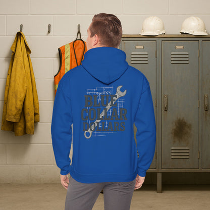 'Blue Collar Dollars' Men's Hoodie, Motivational Sweater