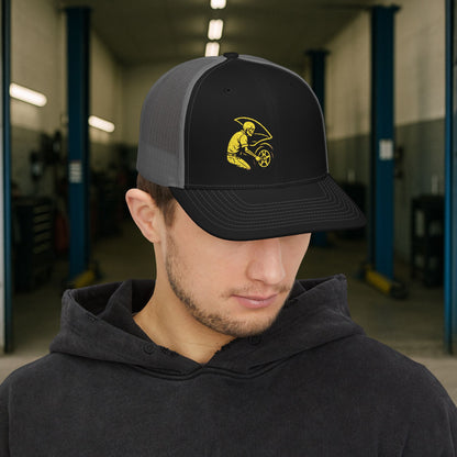 Embroidered Skeleton Auto Technician hat, Automotive Technician cap