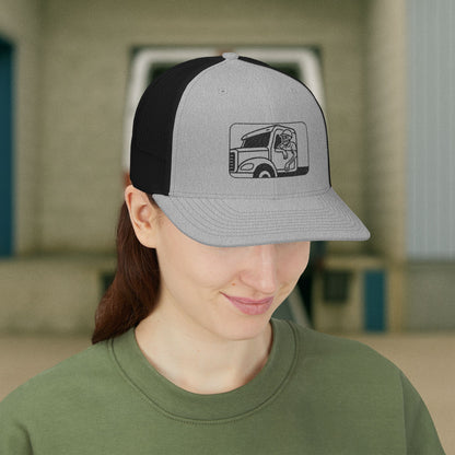 Embroidered Skeleton Truck Driver Hat, Long Haul Trade Cap