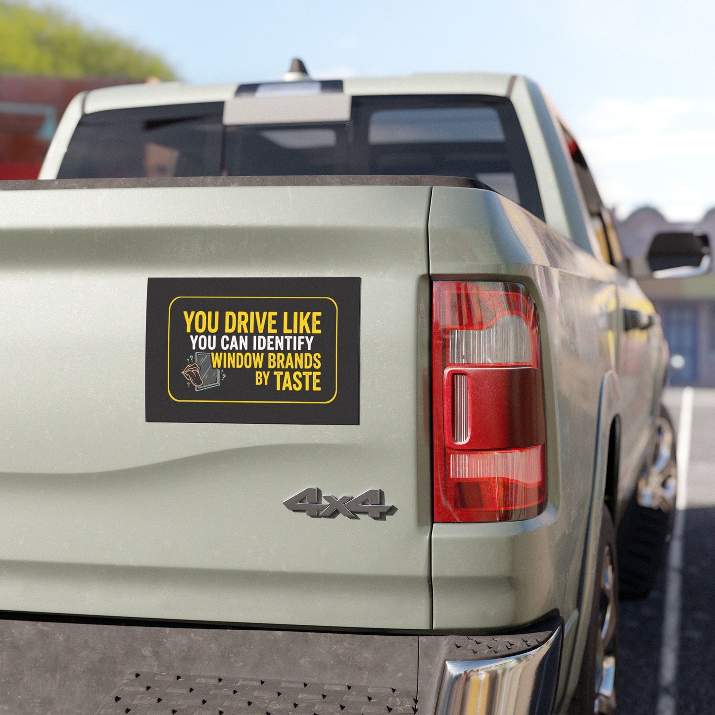 "Window-Taste Tester" Truck Magnet, Snarky Toughneck Magnet