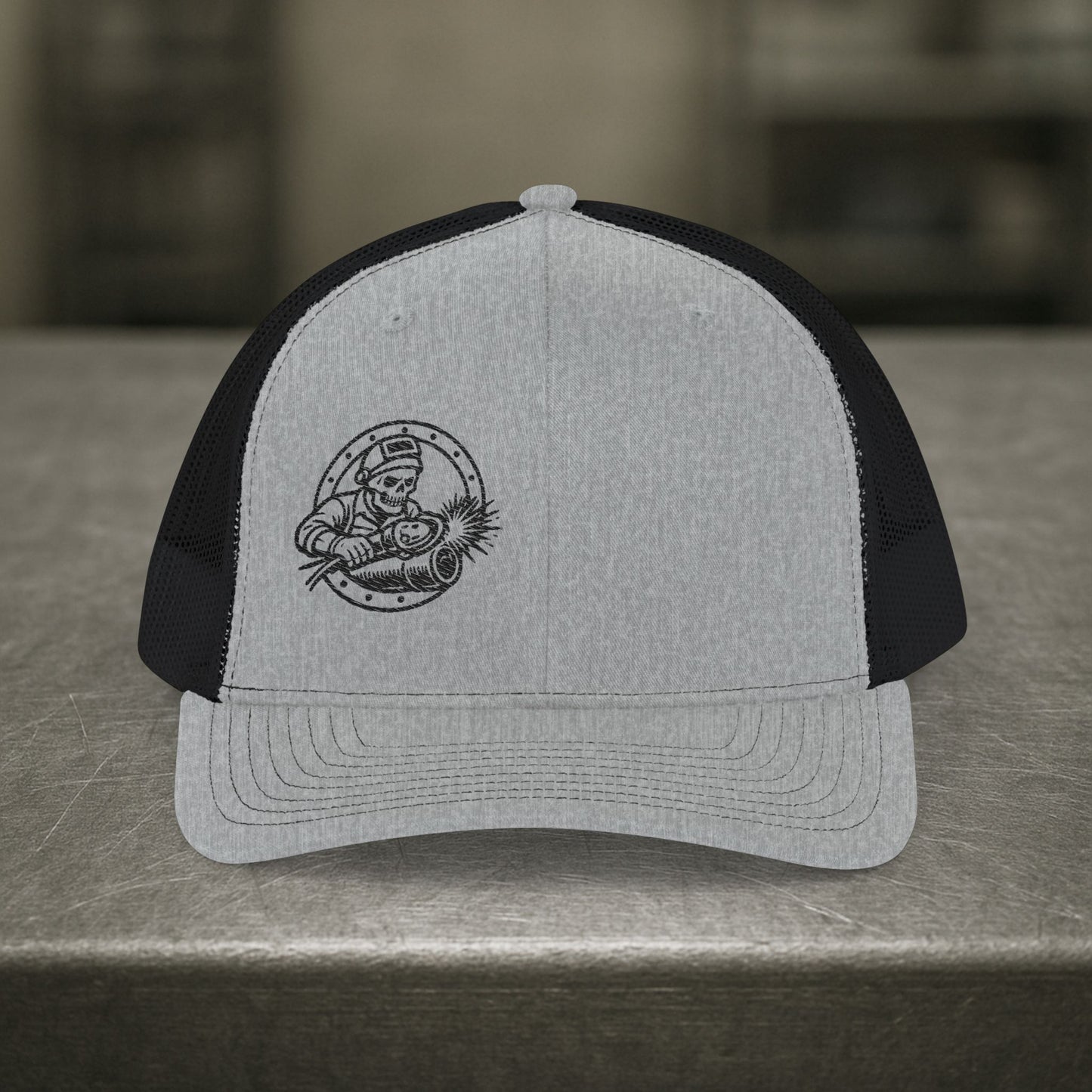 Skeleton Grinding Pipe Sparks Hat, Pipefitter Hat
