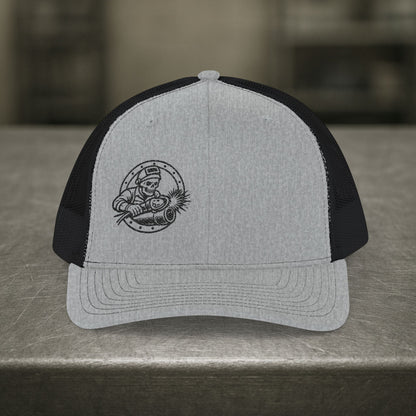 Skeleton Grinding Pipe Sparks Hat, Pipefitter Hat