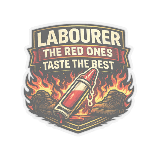 Labourer The Red Ones Taste the Best Sticker, hardhat stickers