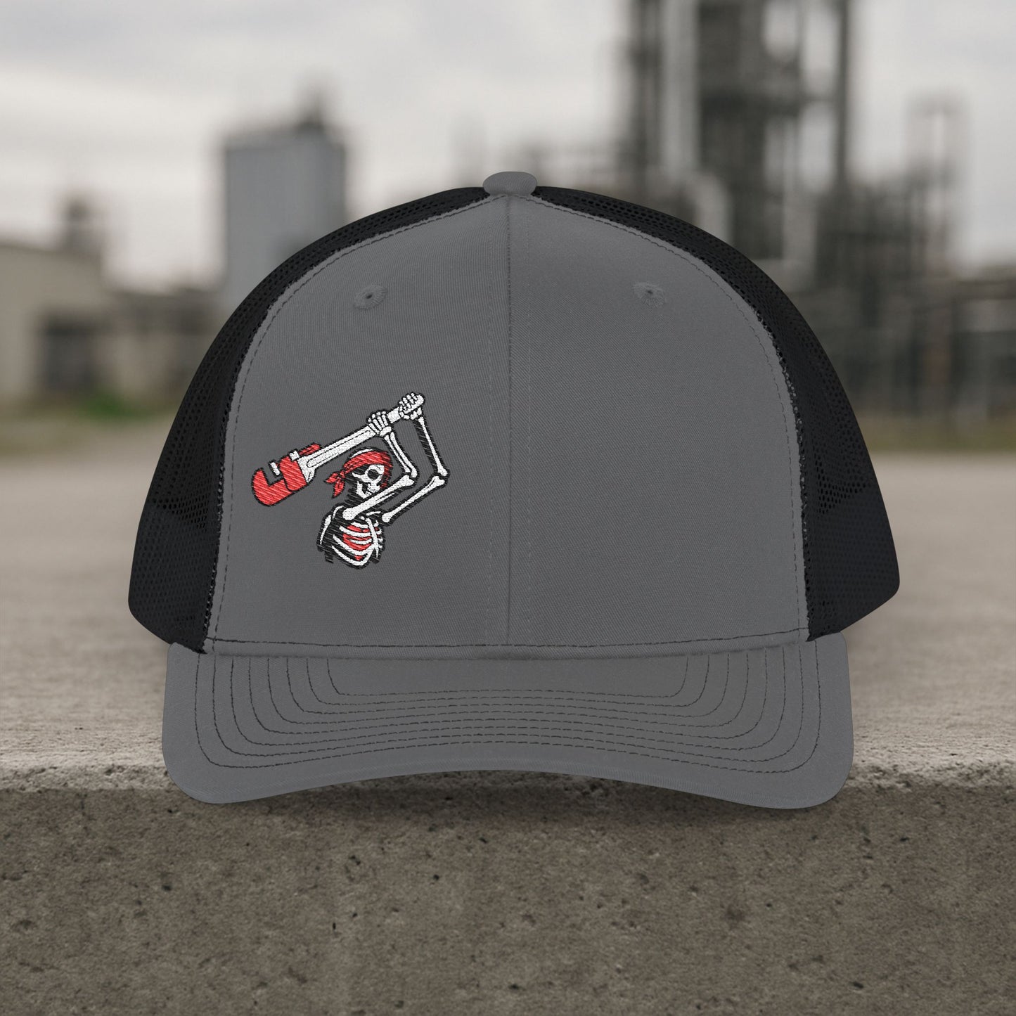 Pipefitter Skeleton Rage Hat, Pipe fitter skull cap
