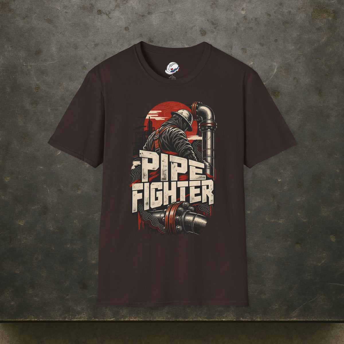 Pipe Fighter Hardhat Worker & Flanged Pipe Men's T-Shirt