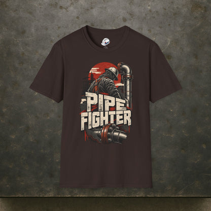 Pipe Fighter Hardhat Worker & Flanged Pipe Men's T-Shirt