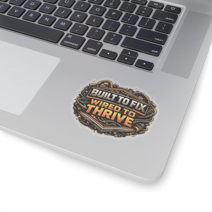 Built to Fix Wired to Thrive Sticker, Heavy Duty Mechanic Hardhat Stickers