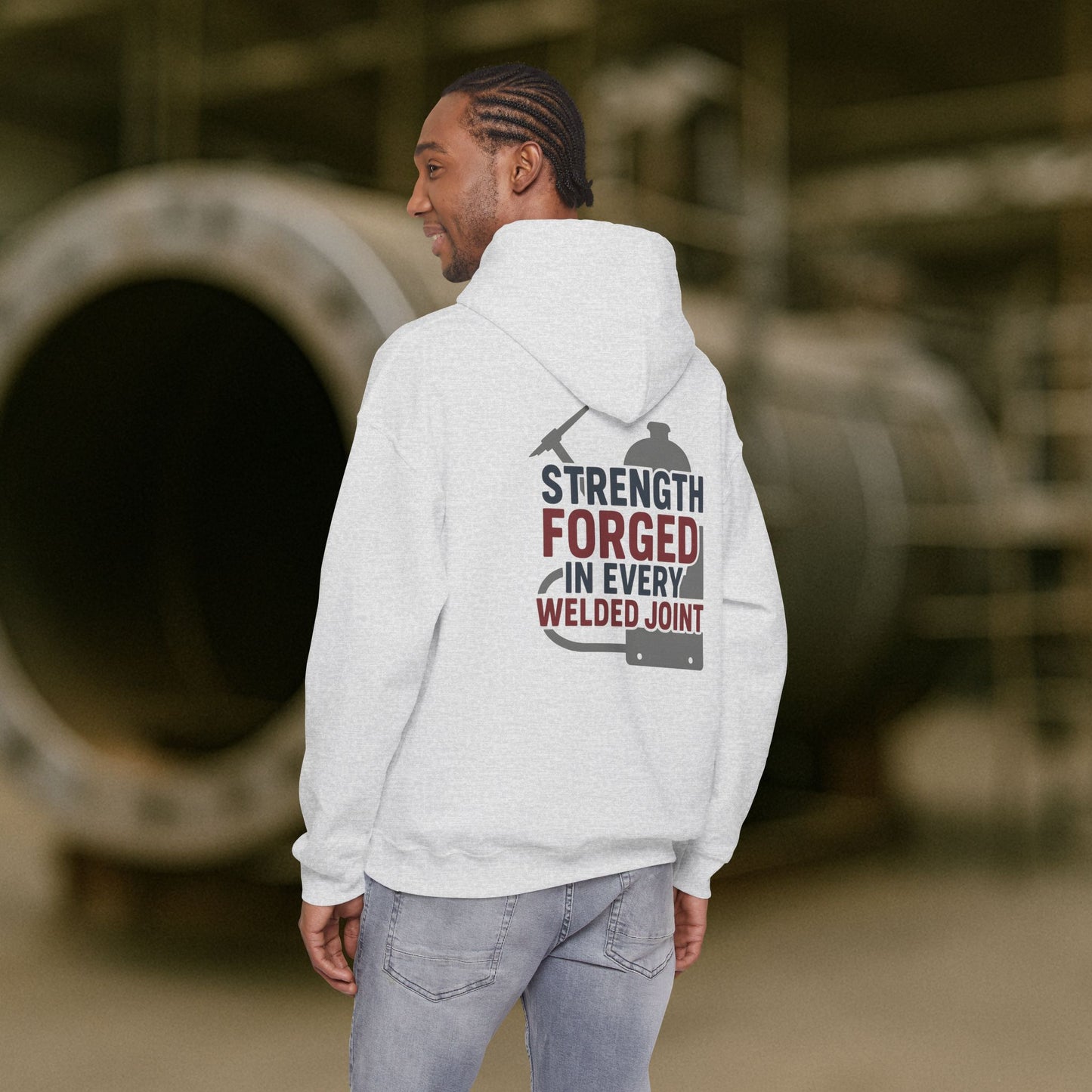 “Strength Forged in Every Welded Joint” Hoodie, Boilermaker Sweater