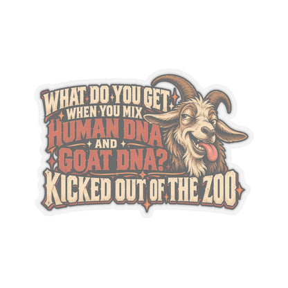What Do You Get When You Mix Human DNA and Goat DNA? Kicked Out of the Zoo, Trades Men’s Sticker