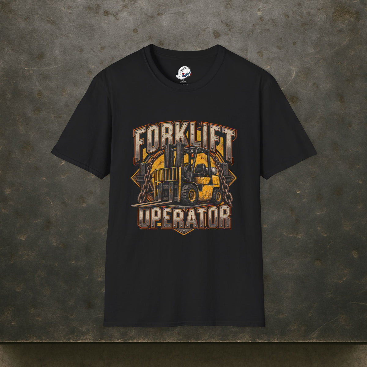 Forklift Operator Chained Industrial Forklift Badge T-Shirt