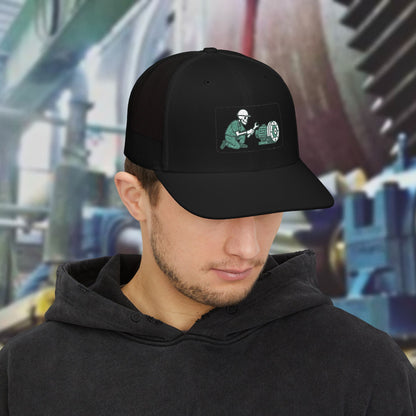 Skeleton Millwright Machinery Install Hat, Industrial Maintenance Cap