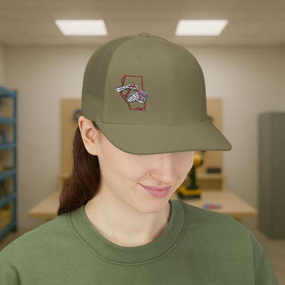 Electrician Skeleton Hands Embroidered, Electrical Micrometer Cap