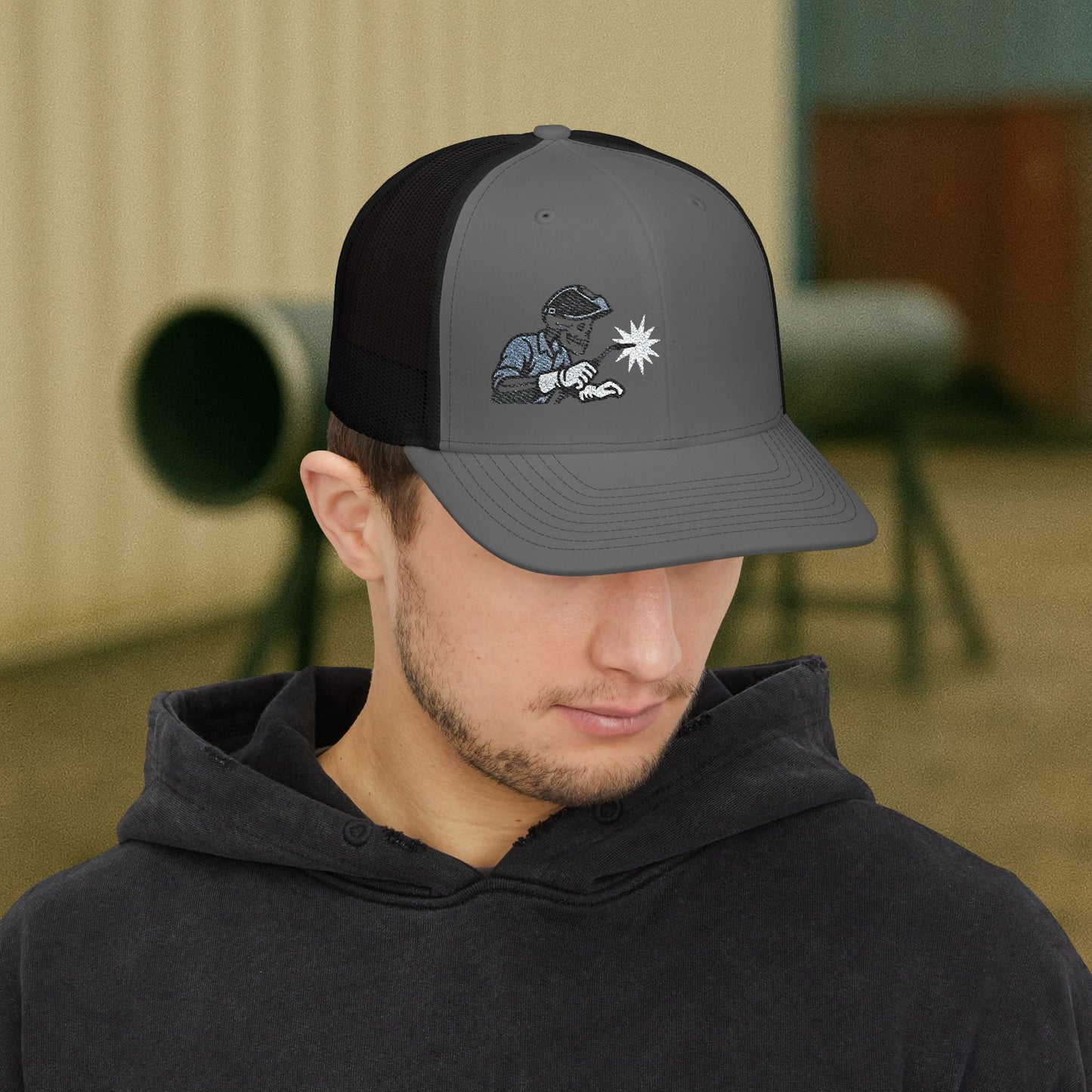 Welder Skeleton Embroidered Hat, Welding Trade Torch Cap