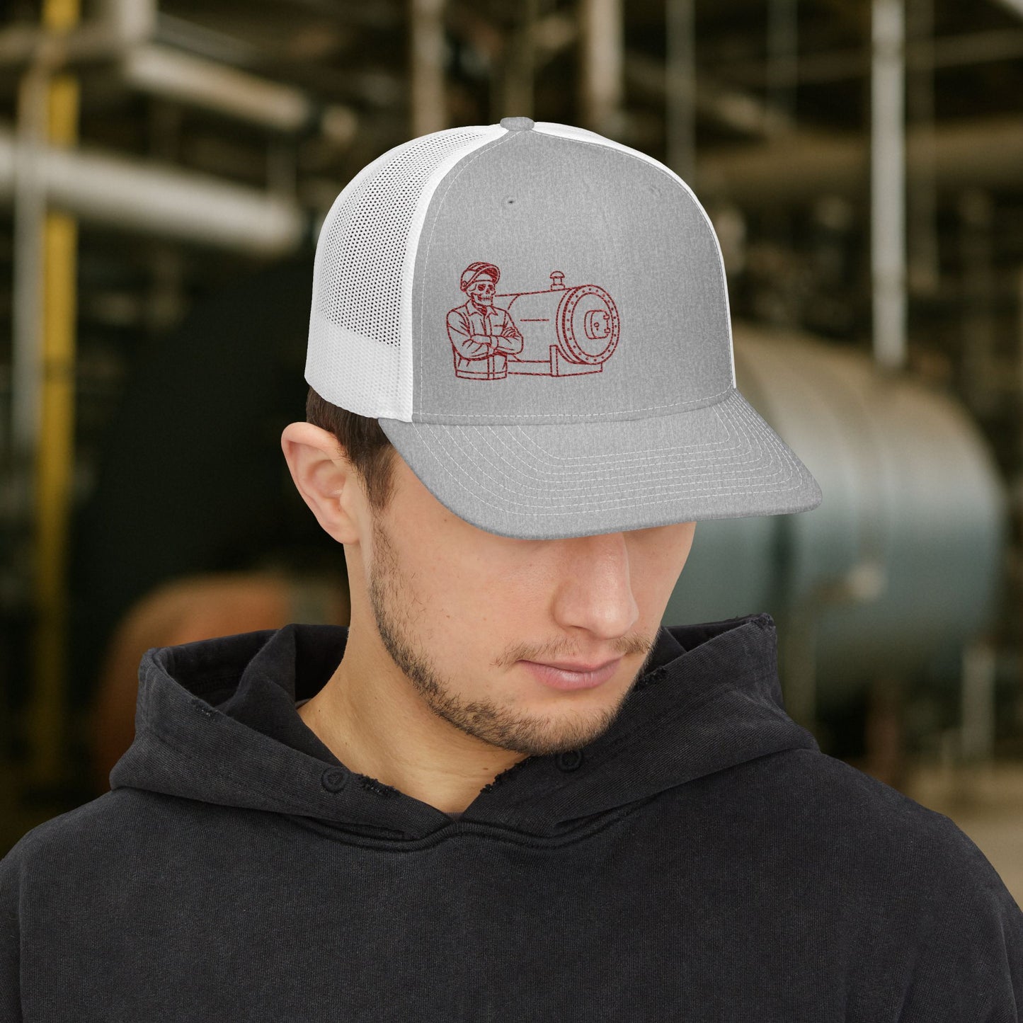 “Boilermaker Visual Skull Design” Hat, embroidered Boilermaker Hat