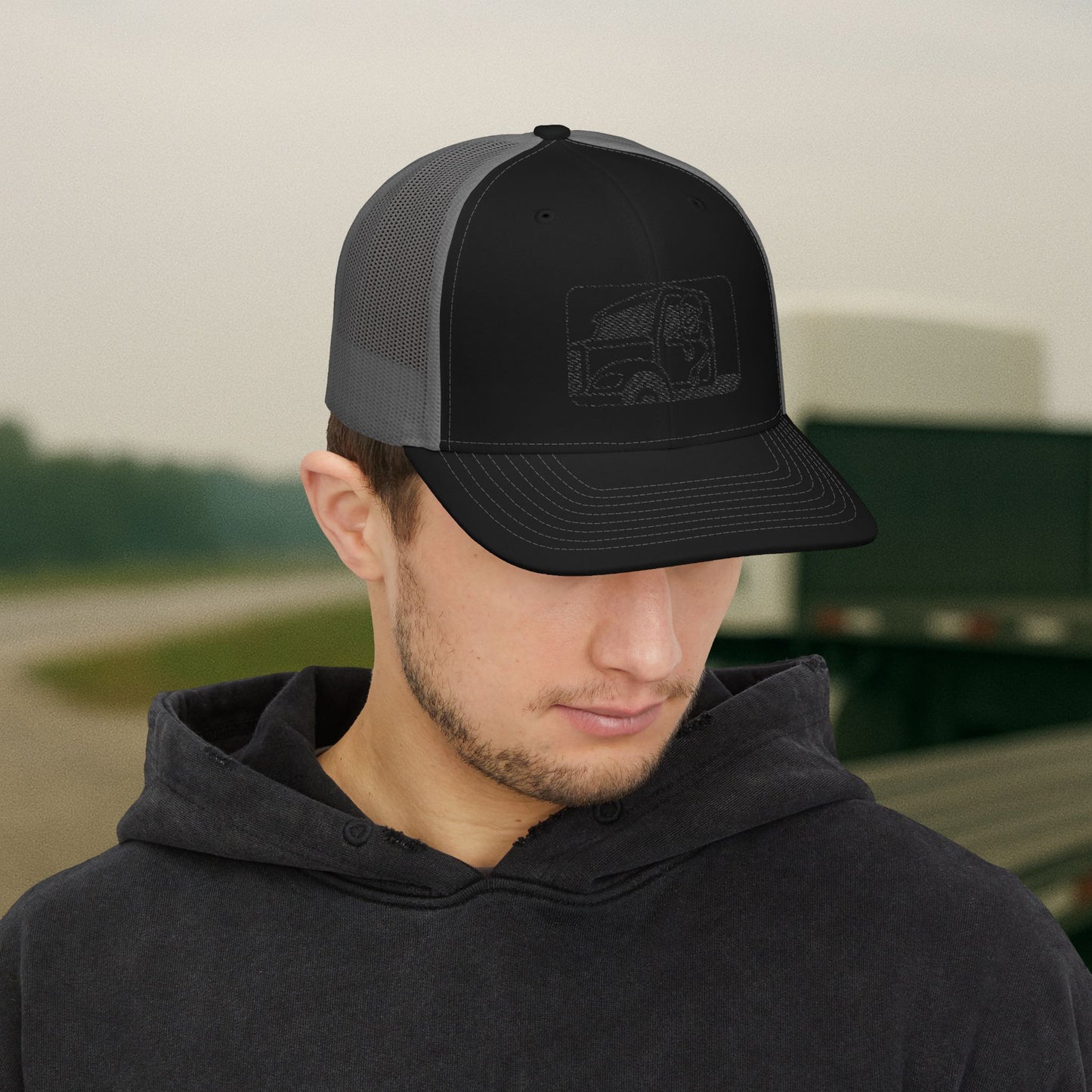 Embroidered Skeleton Truck Driver Hat, Long Haul Trade Cap
