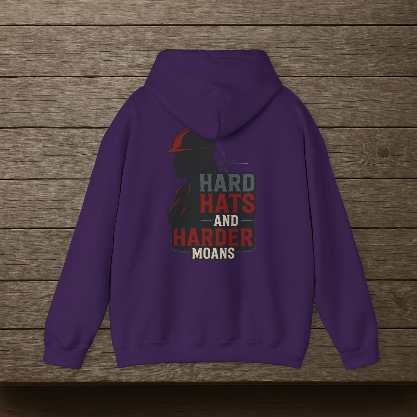 'Hard Hats and Harder Moans' Hoodie, Funny Sweater