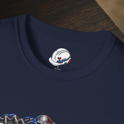 Electrician Skull T-Shirt, Electrical Trades Power Line Work Shirt