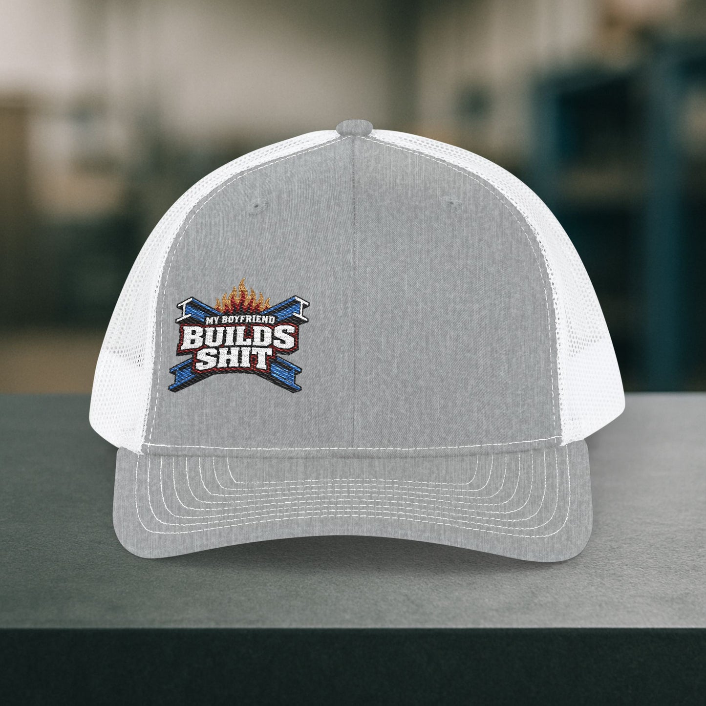 “My Boyfriend Builds Shit” Wife Hat, Trades Spouse Embroidered Cap