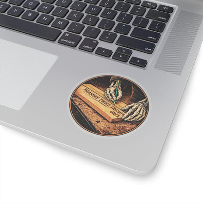 Measure Twice Triumph Once Sticker, Carpenter Hardhat Stickers