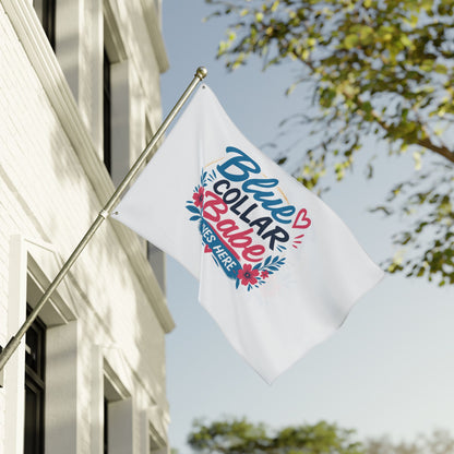 "Blue Collar Babe Lives Here" Double-Sided Flag, Toughneck Trades Pride Banner
