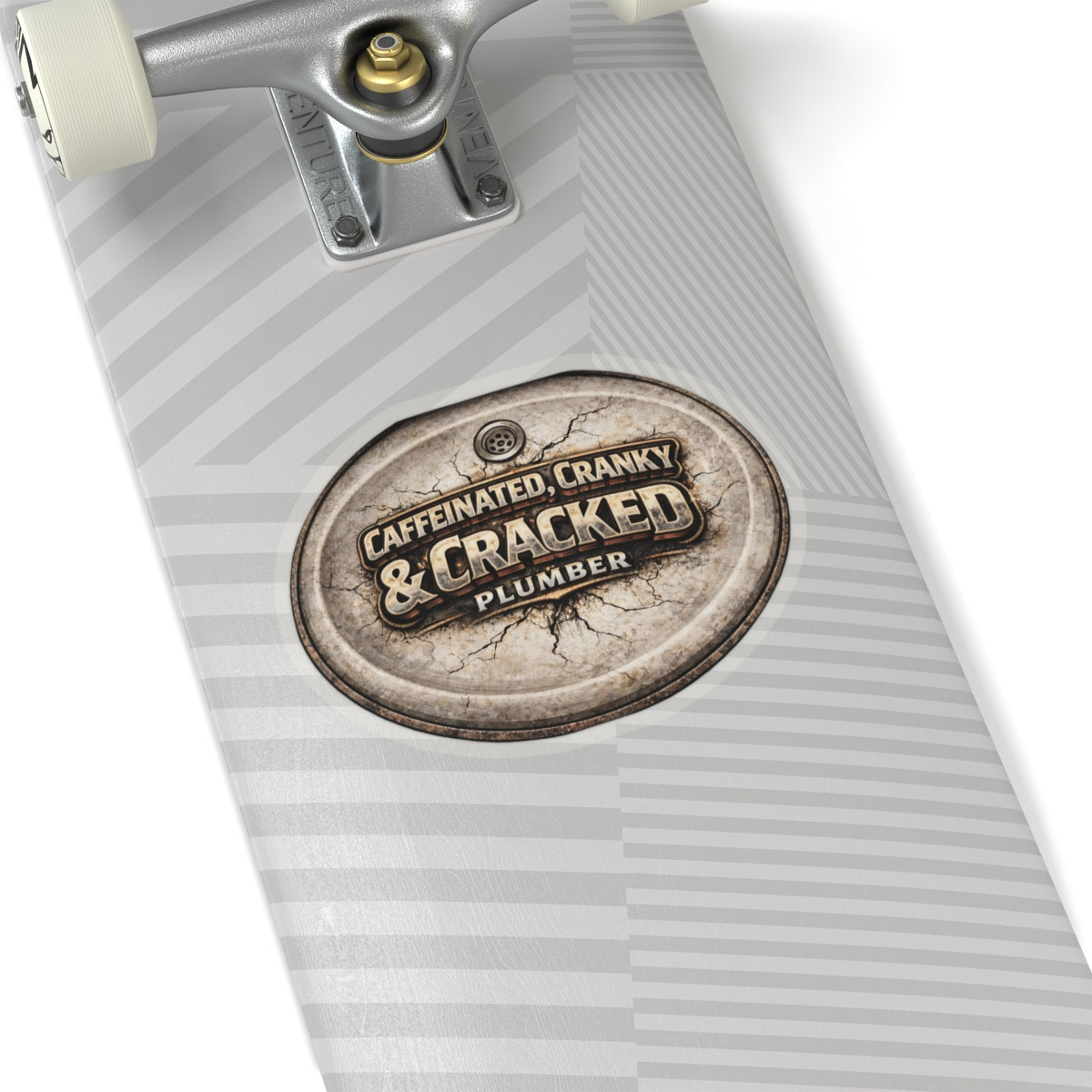 Caffeinated, Cranky & Cracked Plumber Sticker, Plumber Hardhat Stickers