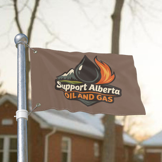 "Support Alberta Oil And Gas" Double-Sided Flag, Toughneck Trades Pride Banner