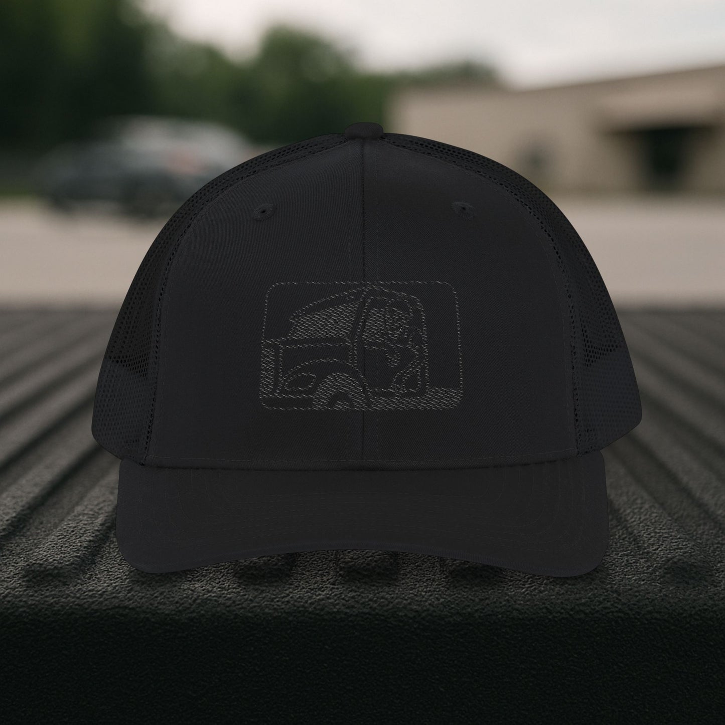 Embroidered Skeleton Truck Driver Hat, Long Haul Trade Cap