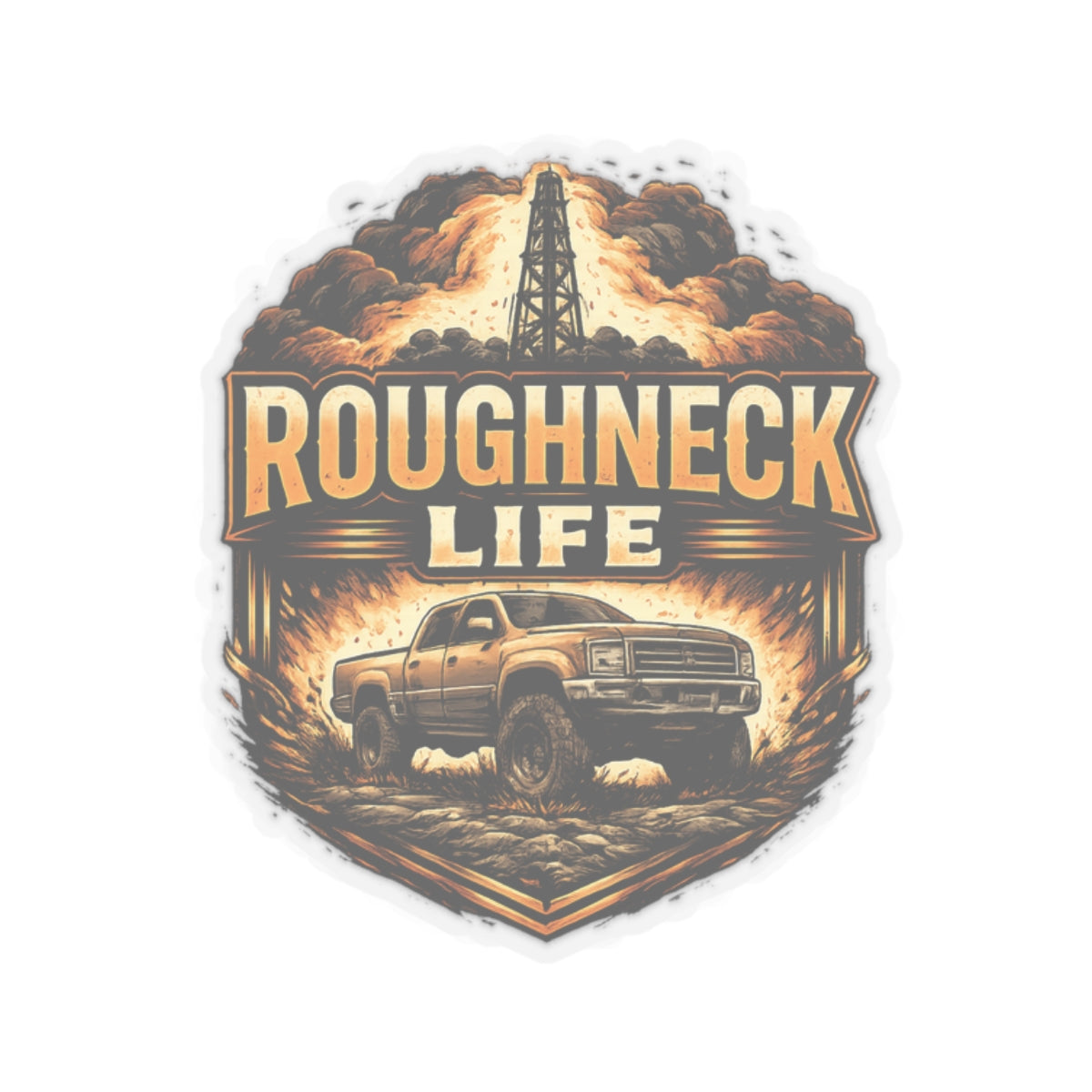 Roughneck Life Sticker, Rough neck Hardhat Stickers
