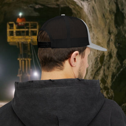 Embroidered Miner Pick Axe Hat, Mining Skeleton Trade Cap