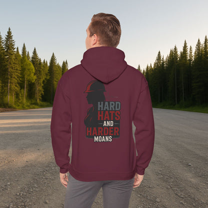 'Hard Hats and Harder Moans' Hoodie, Funny Sweater