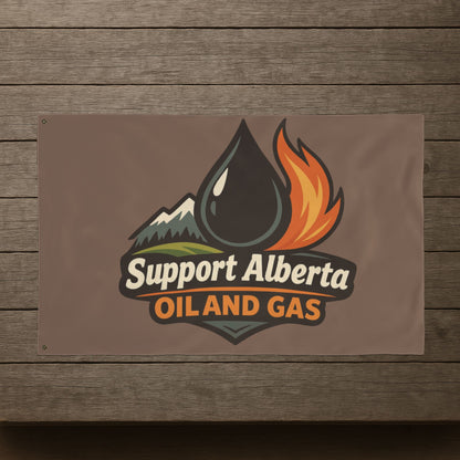 "Support Alberta Oil And Gas" Double-Sided Flag, Toughneck Trades Pride Banner