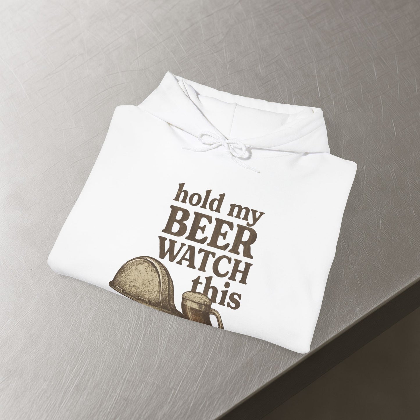 'Hold My Beer, Watch This' Men's Hoodie, Funny Sweater