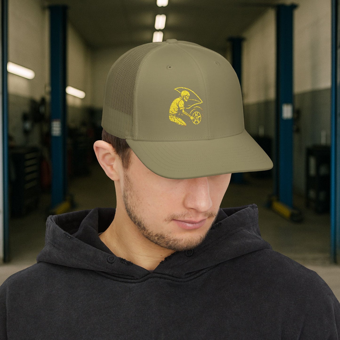 Embroidered Skeleton Auto Technician hat, Automotive Technician cap