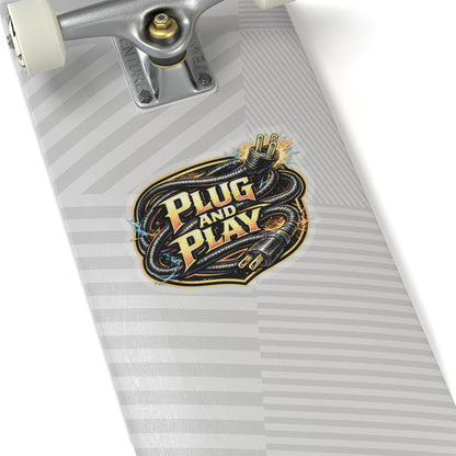 Plug and Play Sticker, Electrician Hardhat Stickers