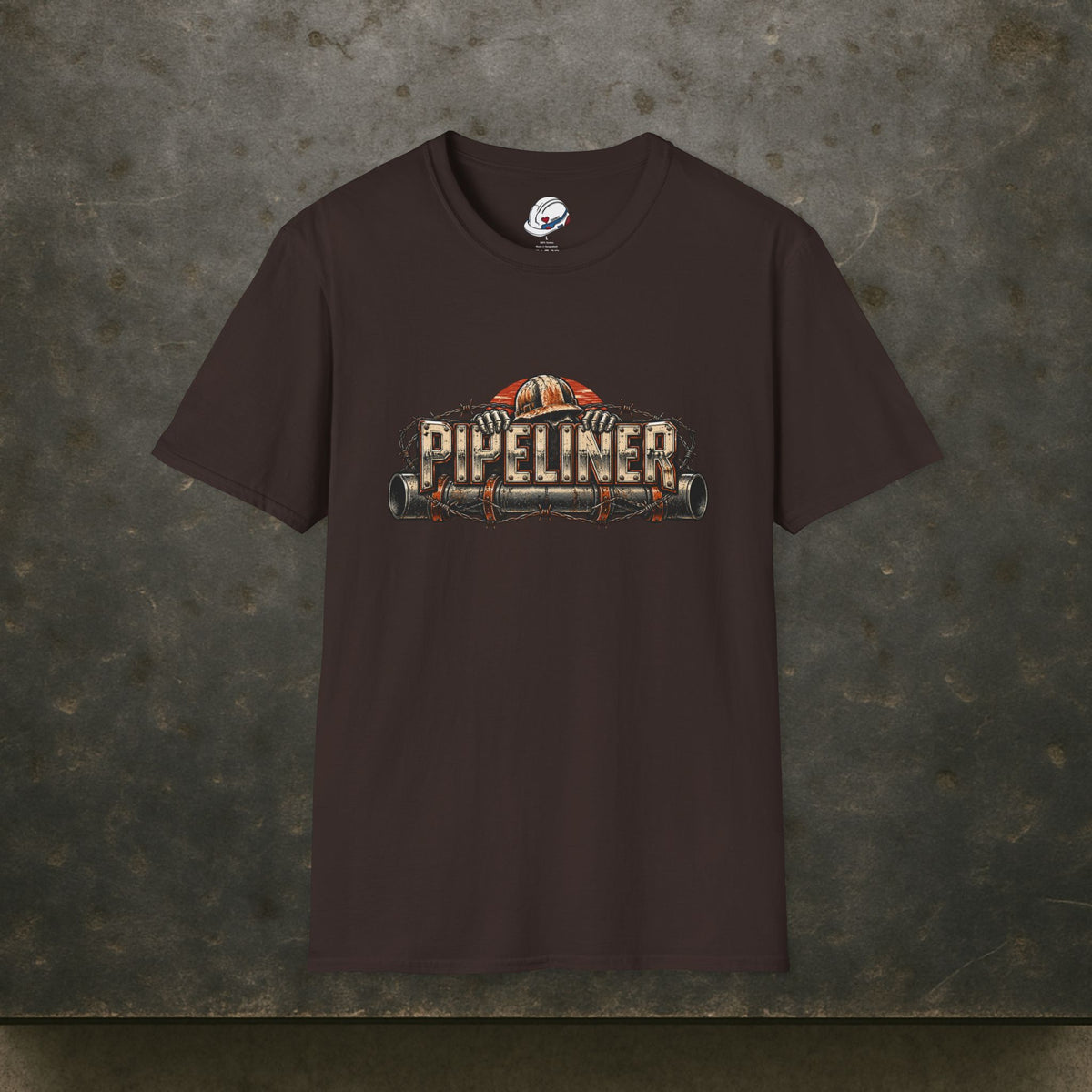 Pipeliner Hardhat Skeleton Hands & Barbed Wire Men's T-Shirt