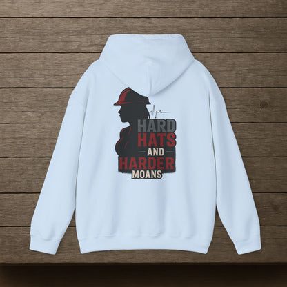 'Hard Hats and Harder Moans' Hoodie, Funny Sweater