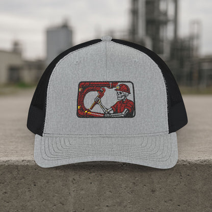 Visual Skeleton Embroidered Pipefitter hat, Pipe fitter cap