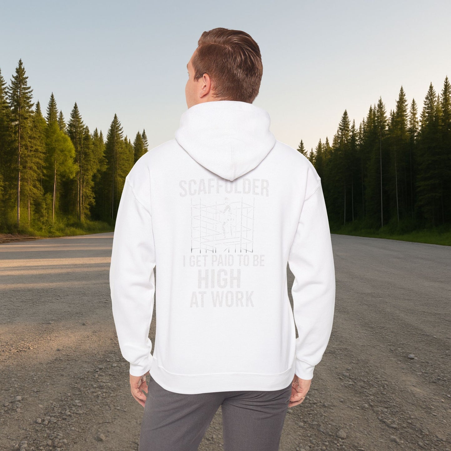 'Scaffolder: I Get Paid to Be High at Work' Hoodie, Funny Motivational Sweater