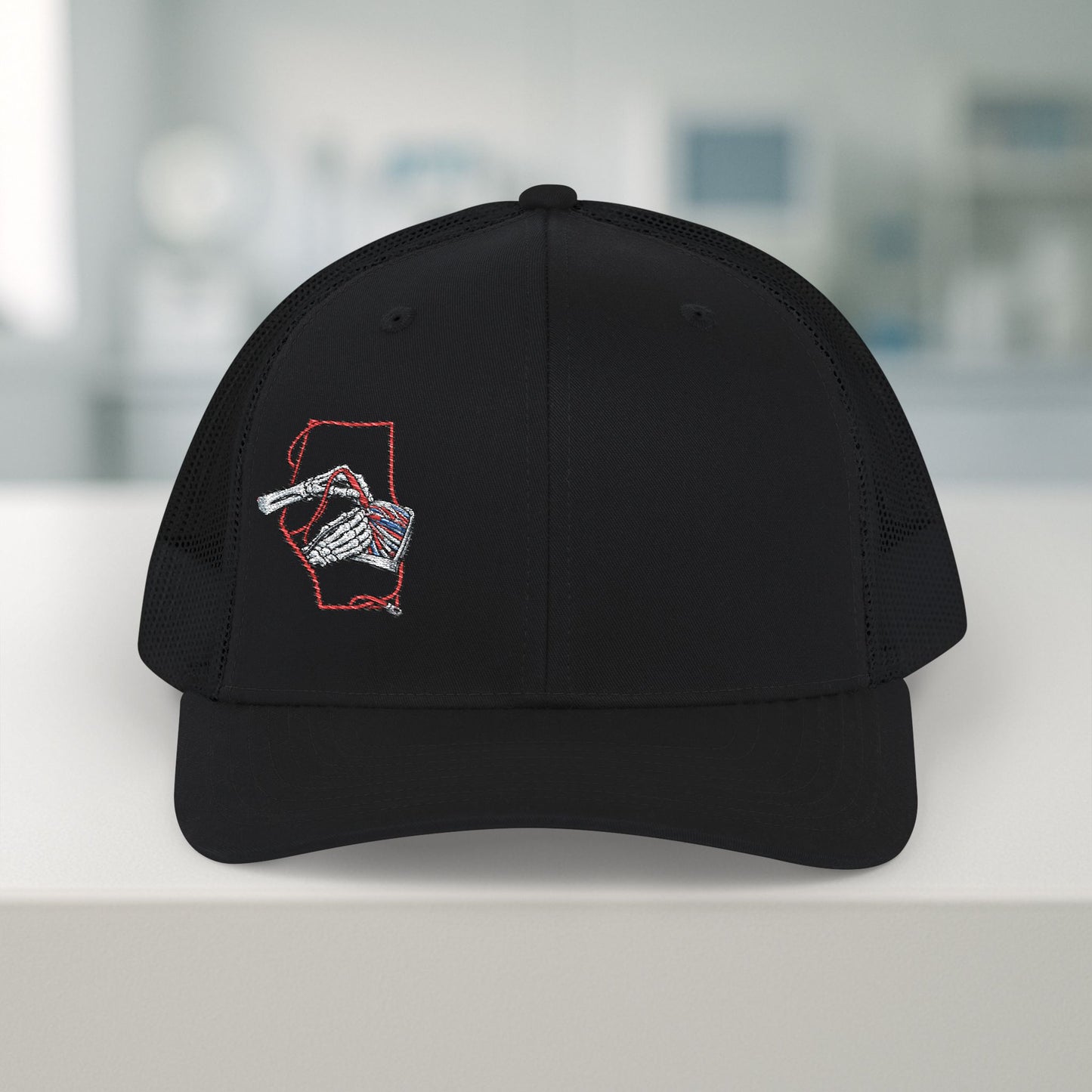 Electrician Skeleton Hands Embroidered, Electrical Micrometer Cap
