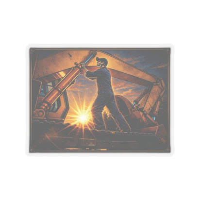 Excavator Technician Sticker, Heavy Duty Mechanic Hardhat Stickers