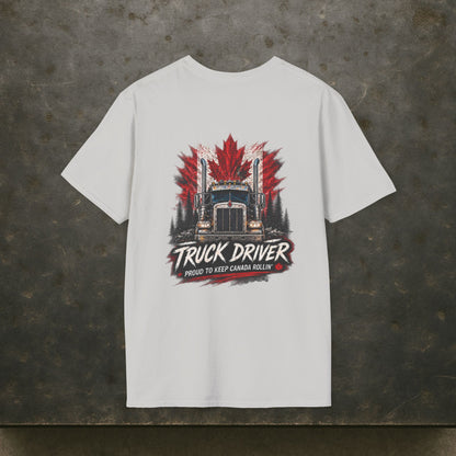 Proud to Keep Canada Rollin’ Semi T-Shirt, Truck Driver Tee Shirt