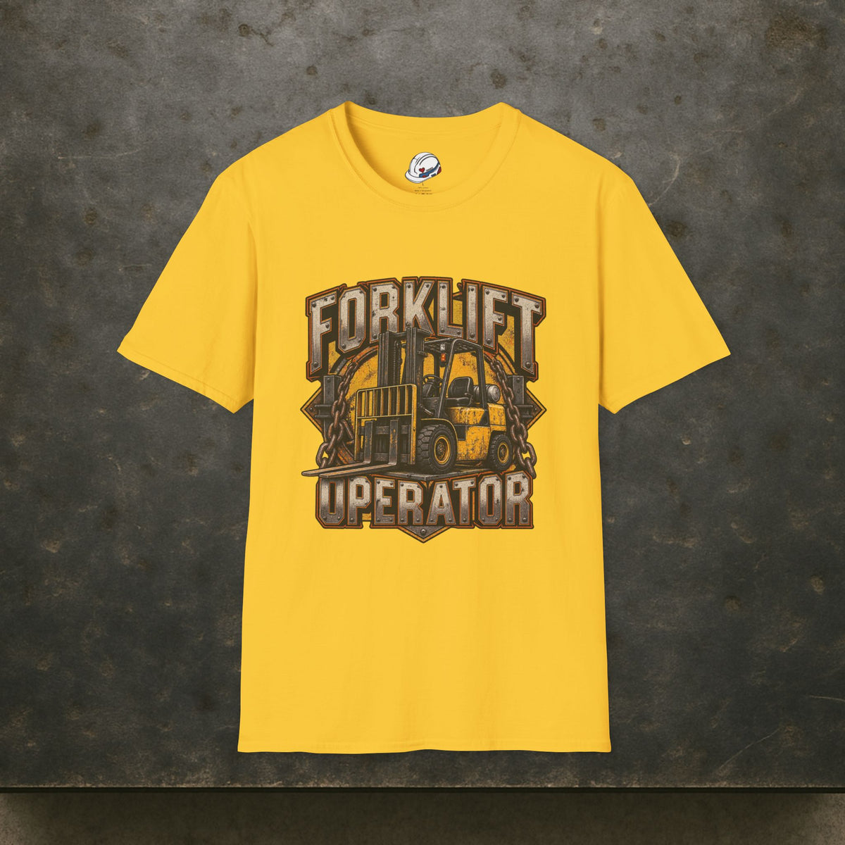 Forklift Operator Chained Industrial Forklift Badge T-Shirt
