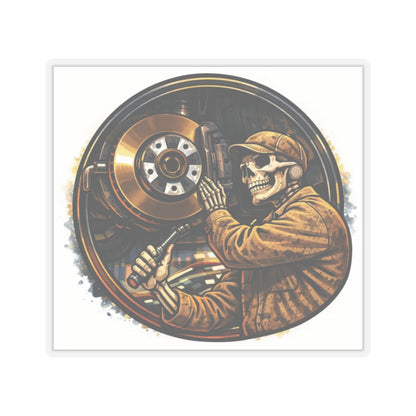 Skeleton Automotive Technician Sticker, Mechanic Brakes Hardhat Stickers