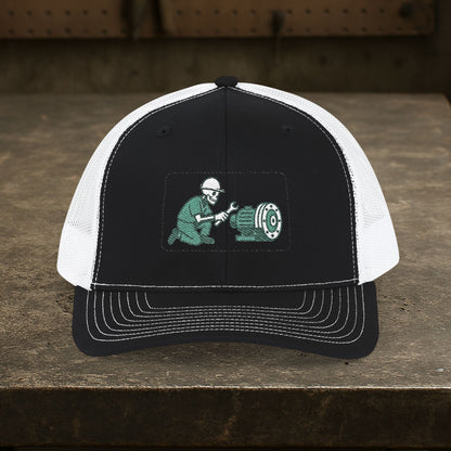 Skeleton Millwright Machinery Install Hat, Industrial Maintenance Cap