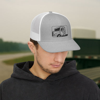 Embroidered Skeleton Truck Driver Hat, Long Haul Trade Cap